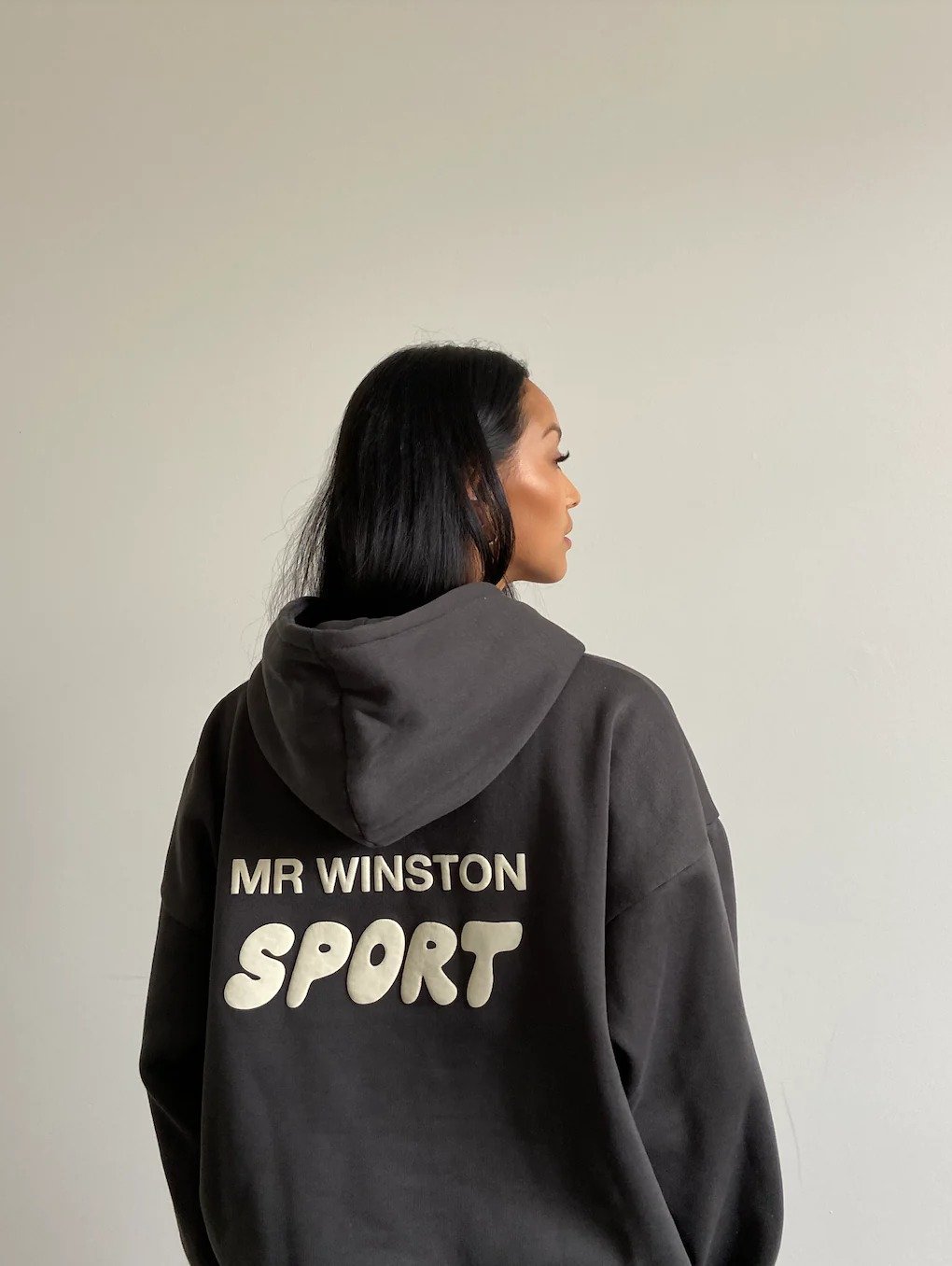 Mr Winston Co. Vintage Puff Hooded Sweat – Black/ Charcoal